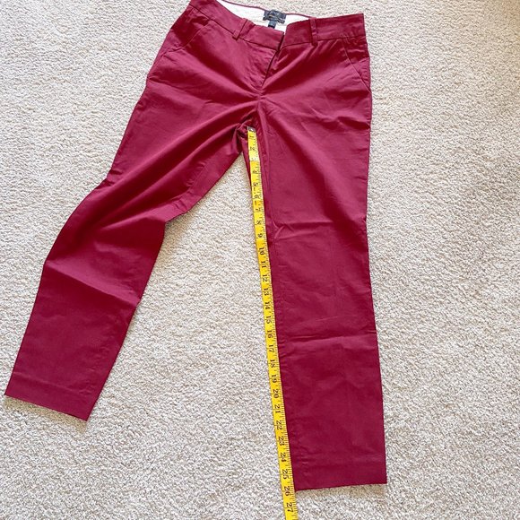 NWOT maroon J crew Cafe Capri pants size 0 - Picture 9 of 14